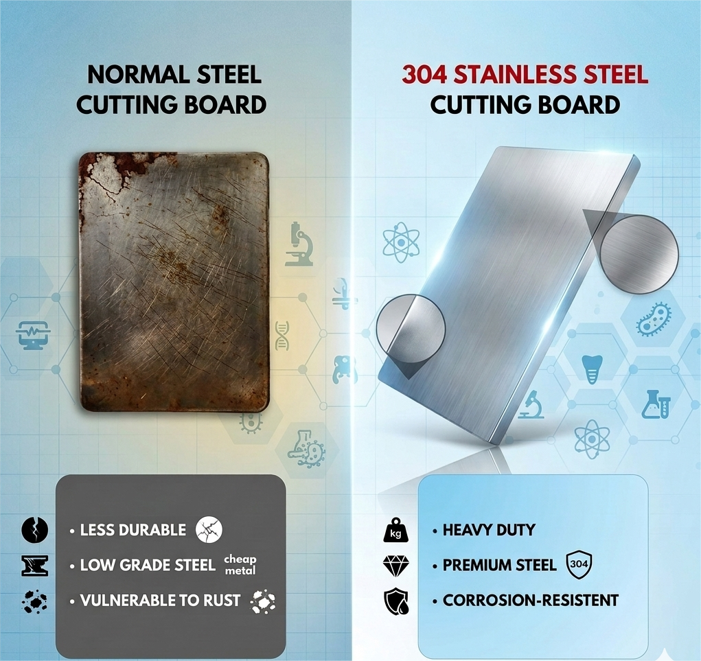 Stainless Steel Counter Top Chopping Board