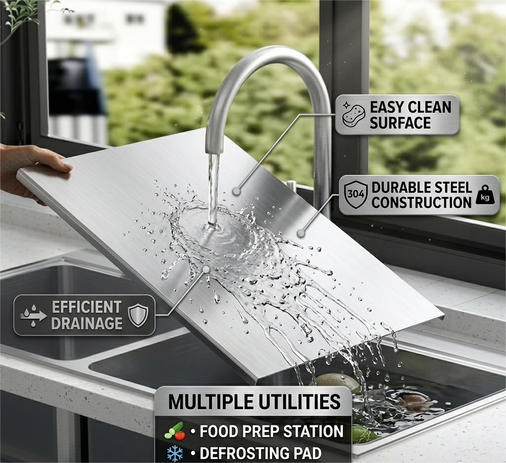 Stainless Steel Counter Top Chopping Board