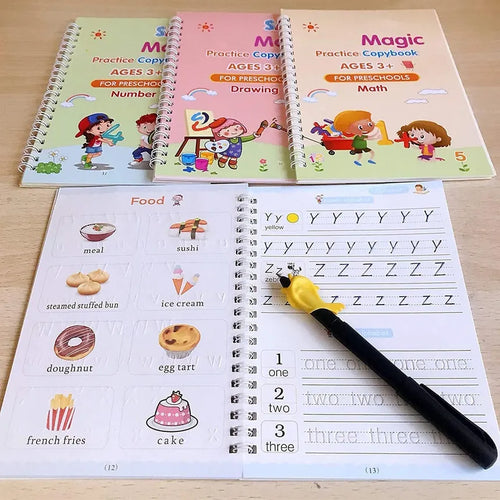 Magic Practice Copybook (4 BOOKS,1 PEN,1 GRIP,10 REFILL) – 50% OFF Today!
